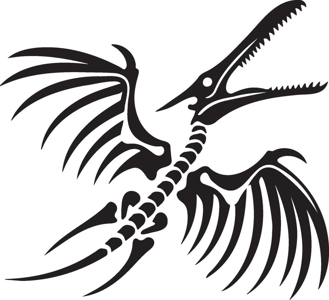 Dinosaur Pterosaur Roar Skull. vector