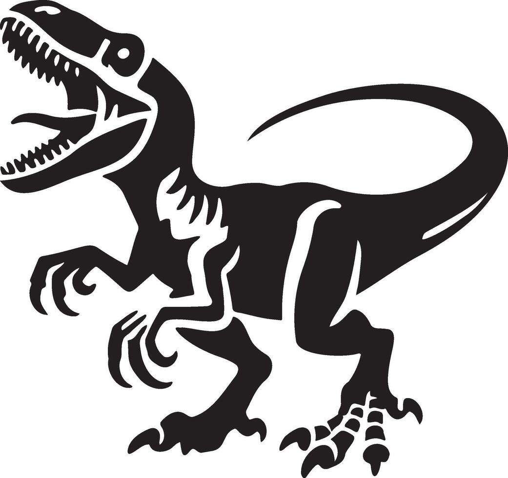 Dinosaur Velociraptor Sketch Illustration. vector