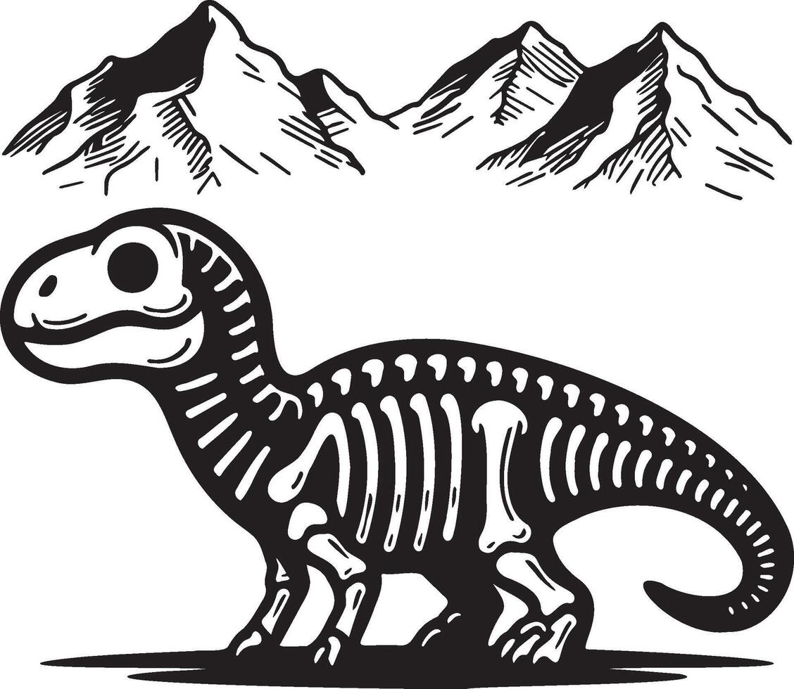 Dinosaur Skull Walking. vector
