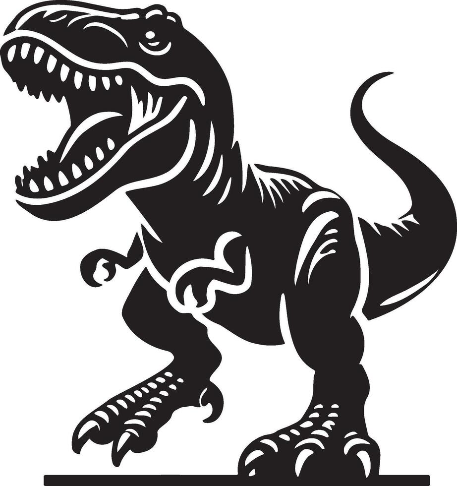 Tyrannosaurus T-Rex Dinosaur Silhouette. vector