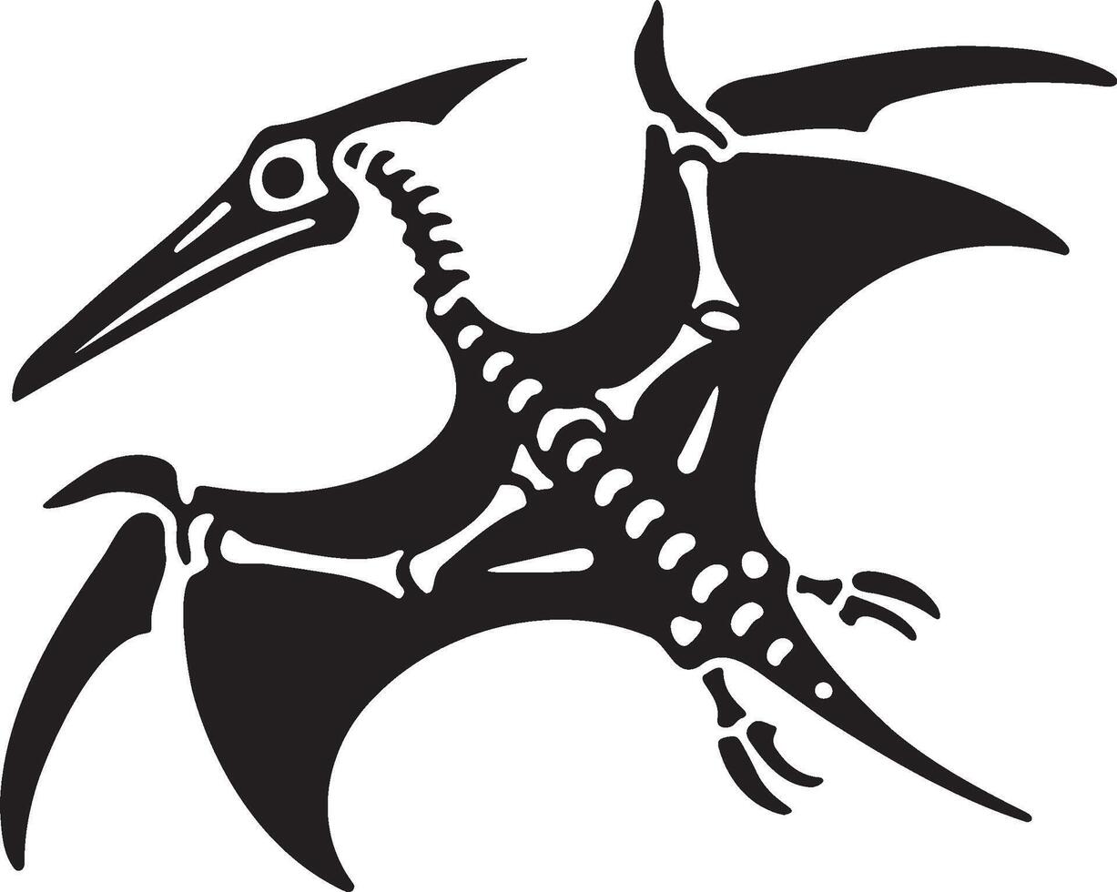 Dinosaur Pterosaur Skull Illustration. vector