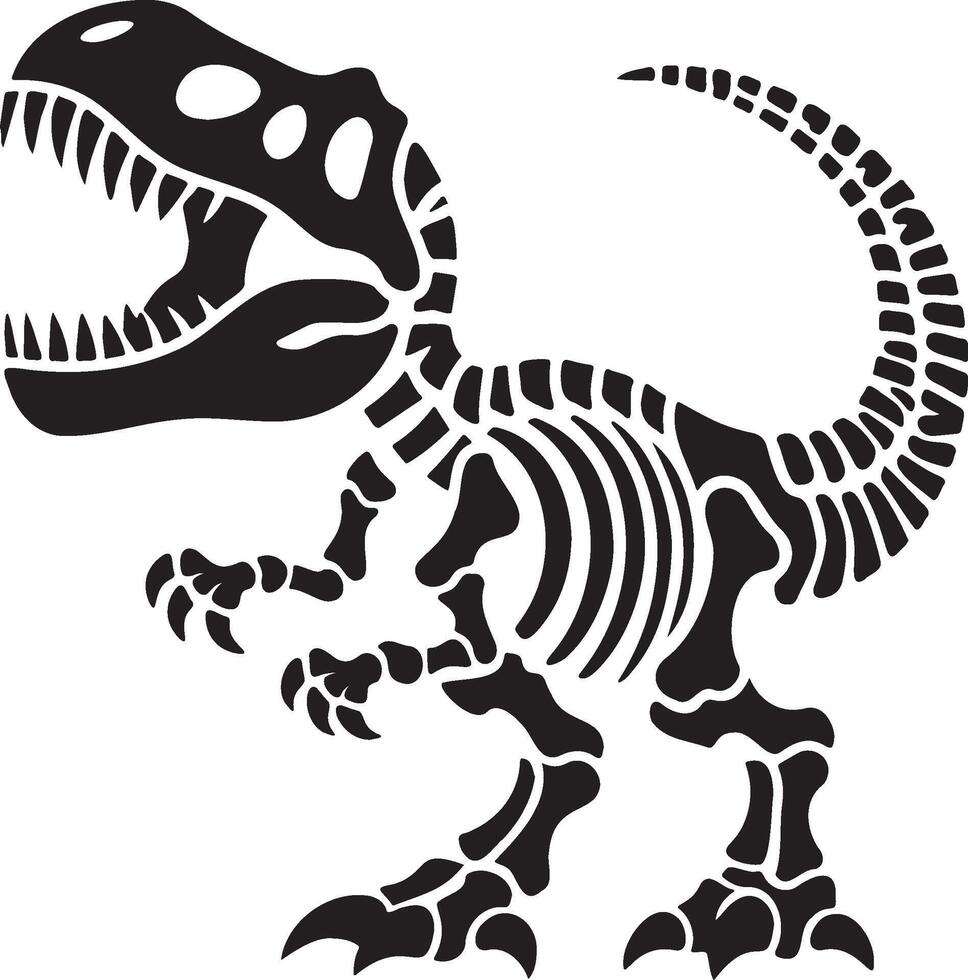 Dinosaur Tyrannosaurus Rex Skull Illustration. vector