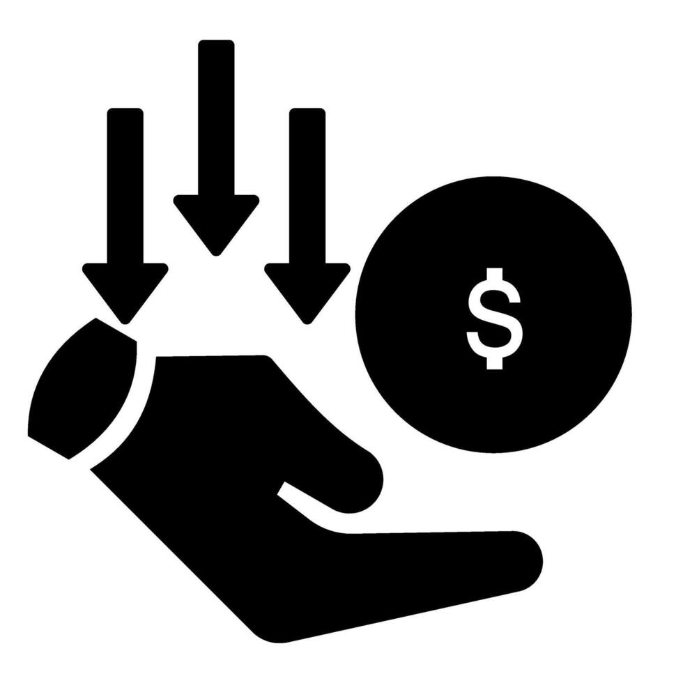 Income Icon. Personal finance icon. Solid icon style vector