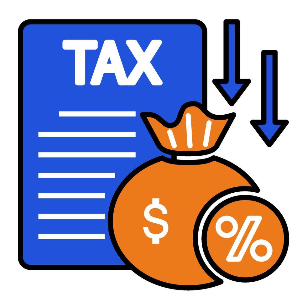 Tax icon. personal finance icon. filled outline style vector
