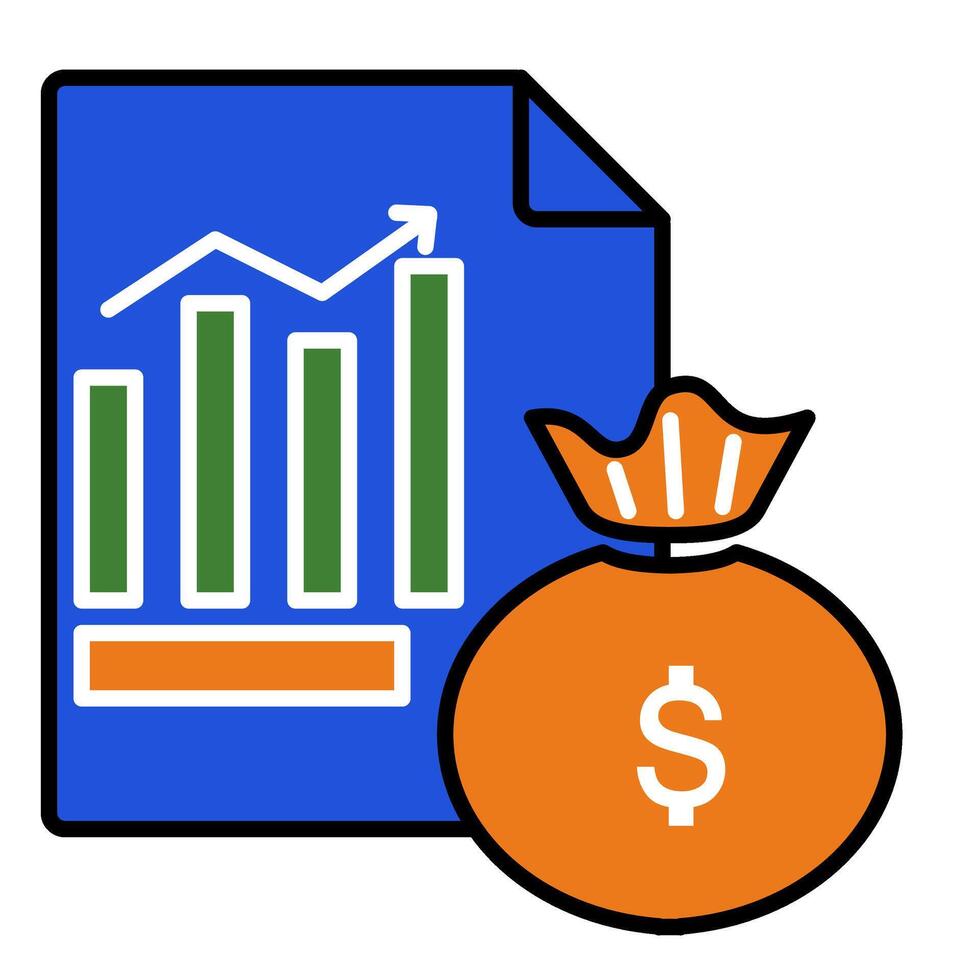Statement Icon. Personal finance icon. Filled outline style vector