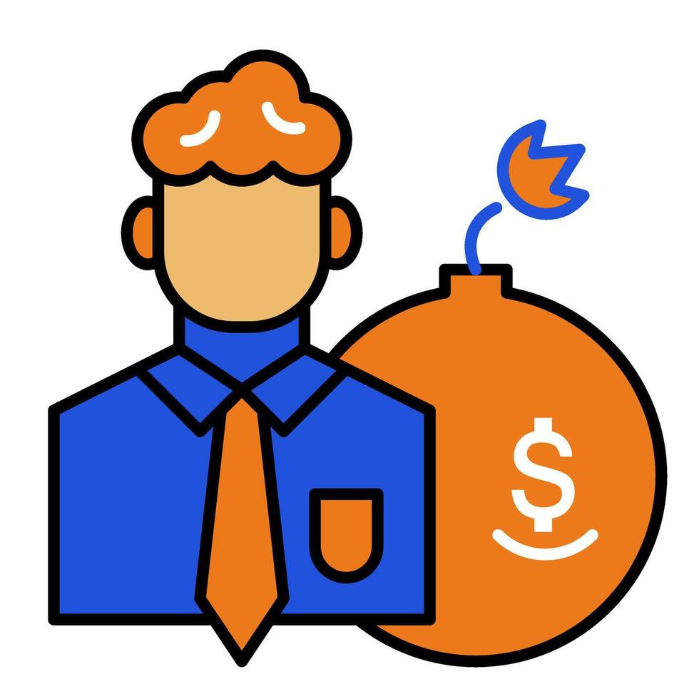 Debt Icon. Personal finance icon. Filled outline style vector