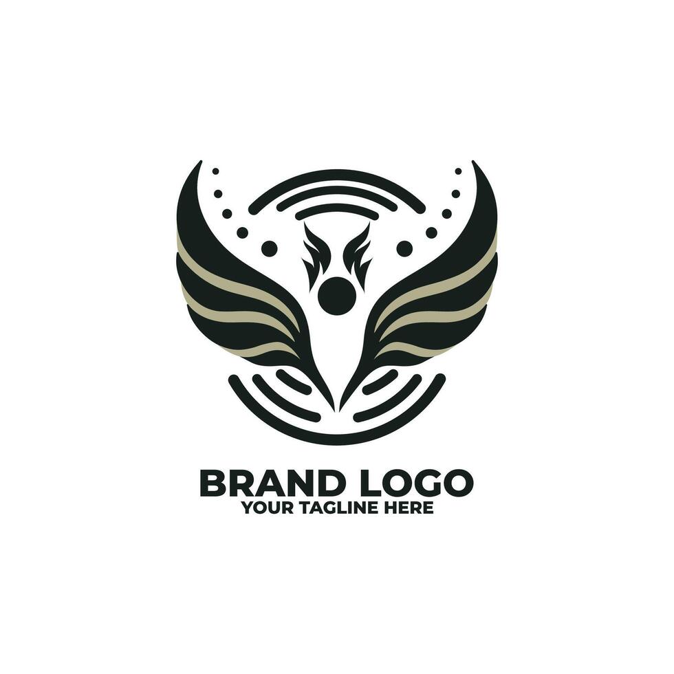 Minimalistic Wings Emblem vector