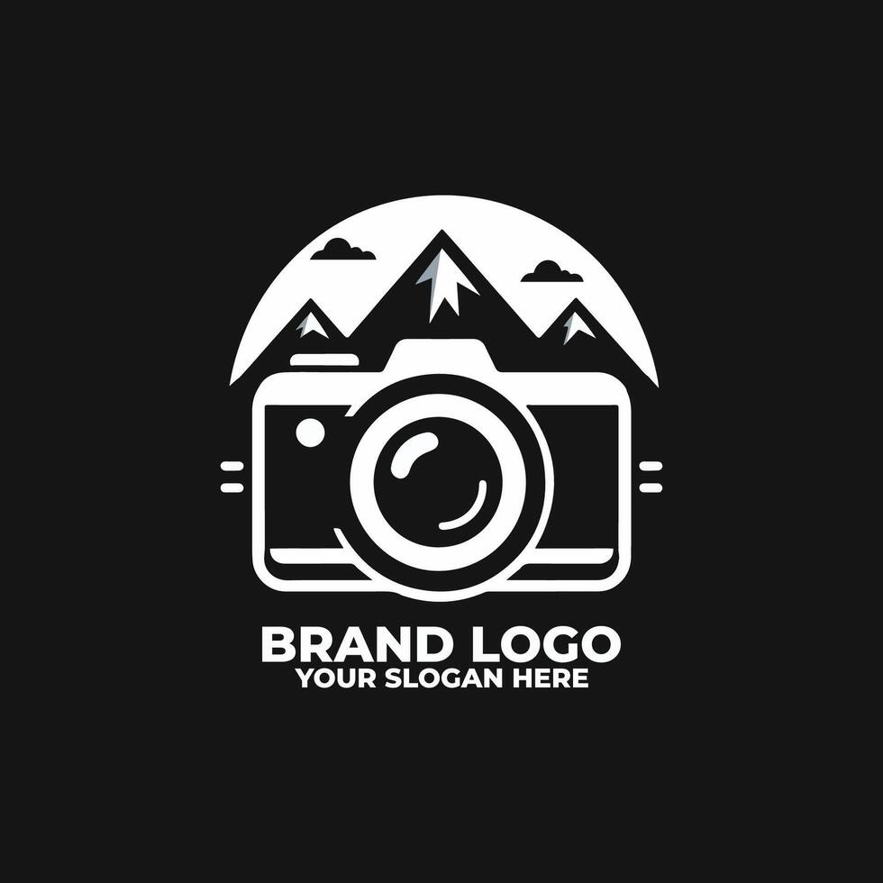 Capture Nature, Camera with Mountain Logo vector