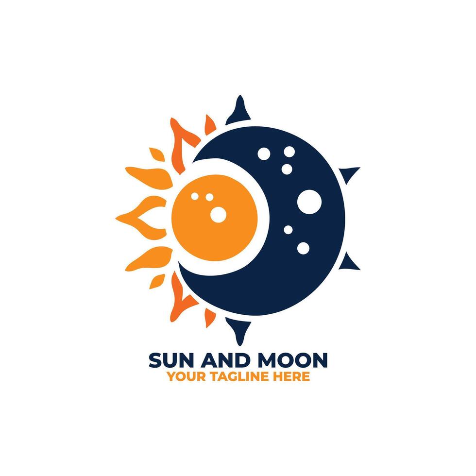 Flat Duality Logo of Sun and Moon vector