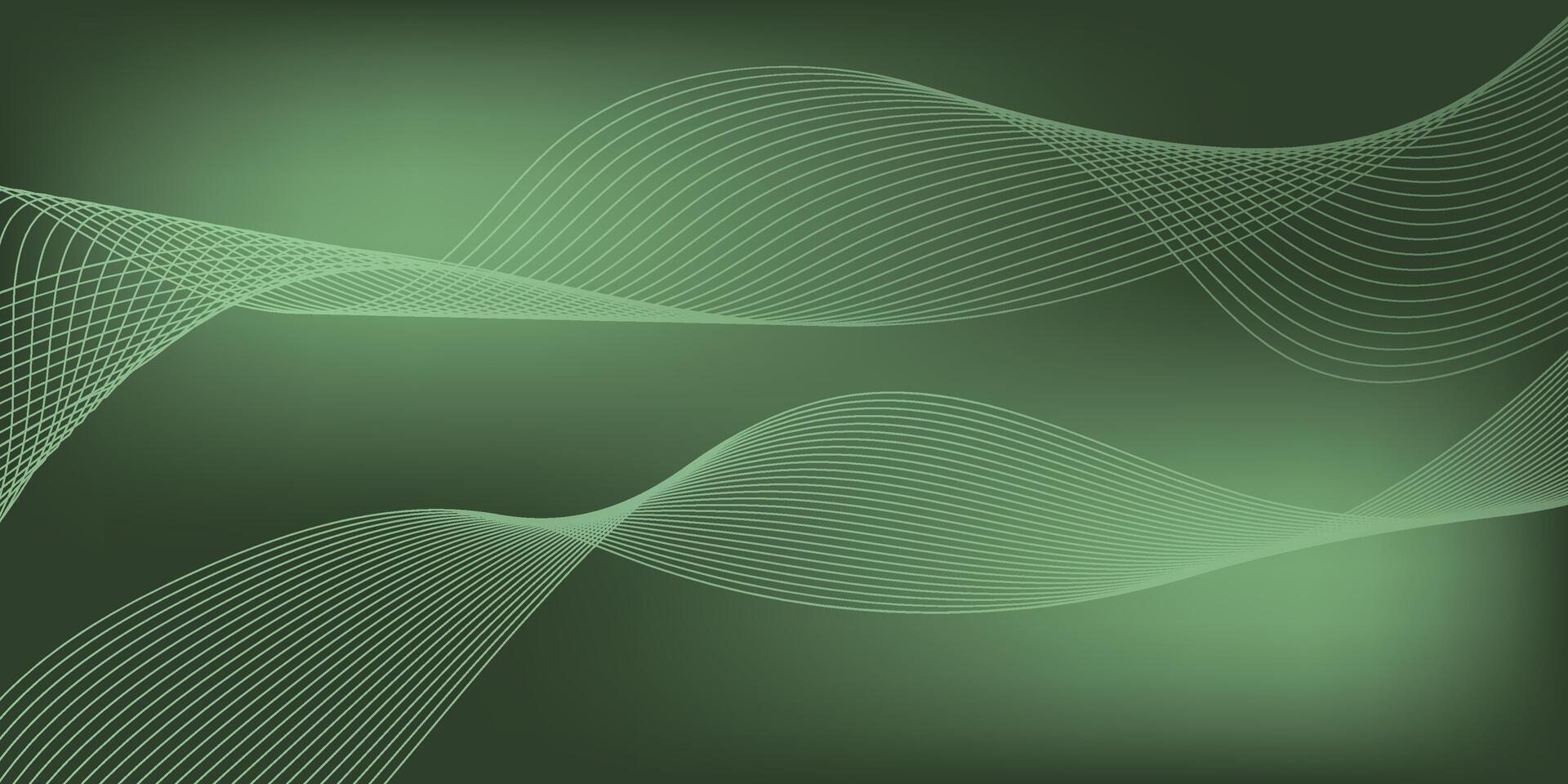 Wavy Green and White Pattern vector