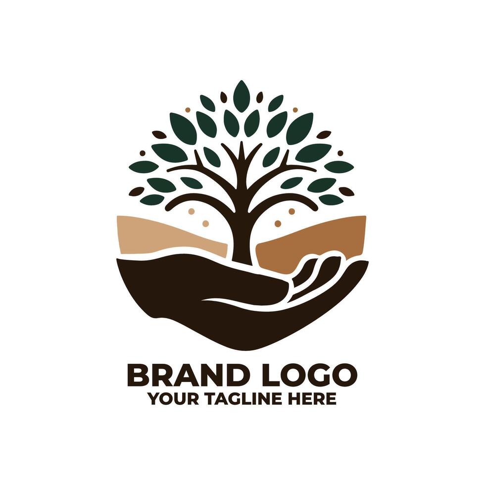 Natures Touch, Tree with Hand Logo vector