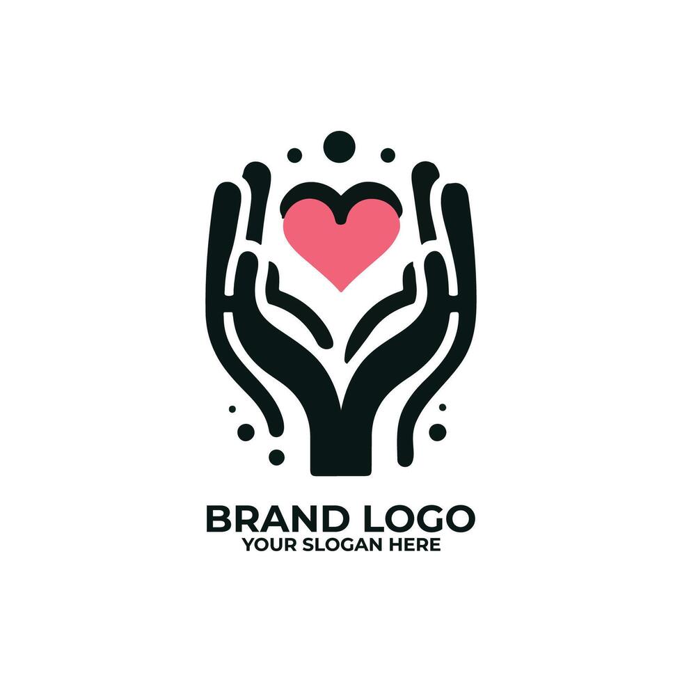 Compassion in Design, Hand and Heart Icon vector