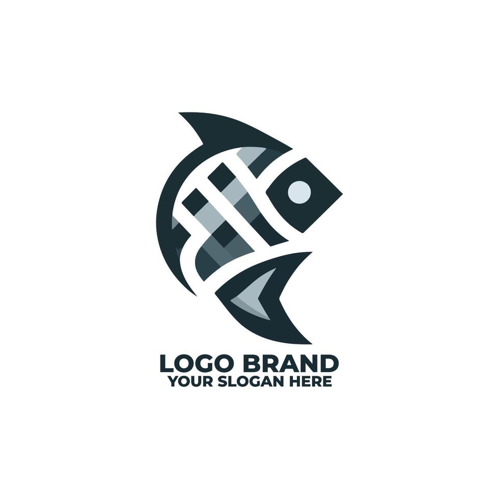 Abstract and Minimal Fish Design Logo vector