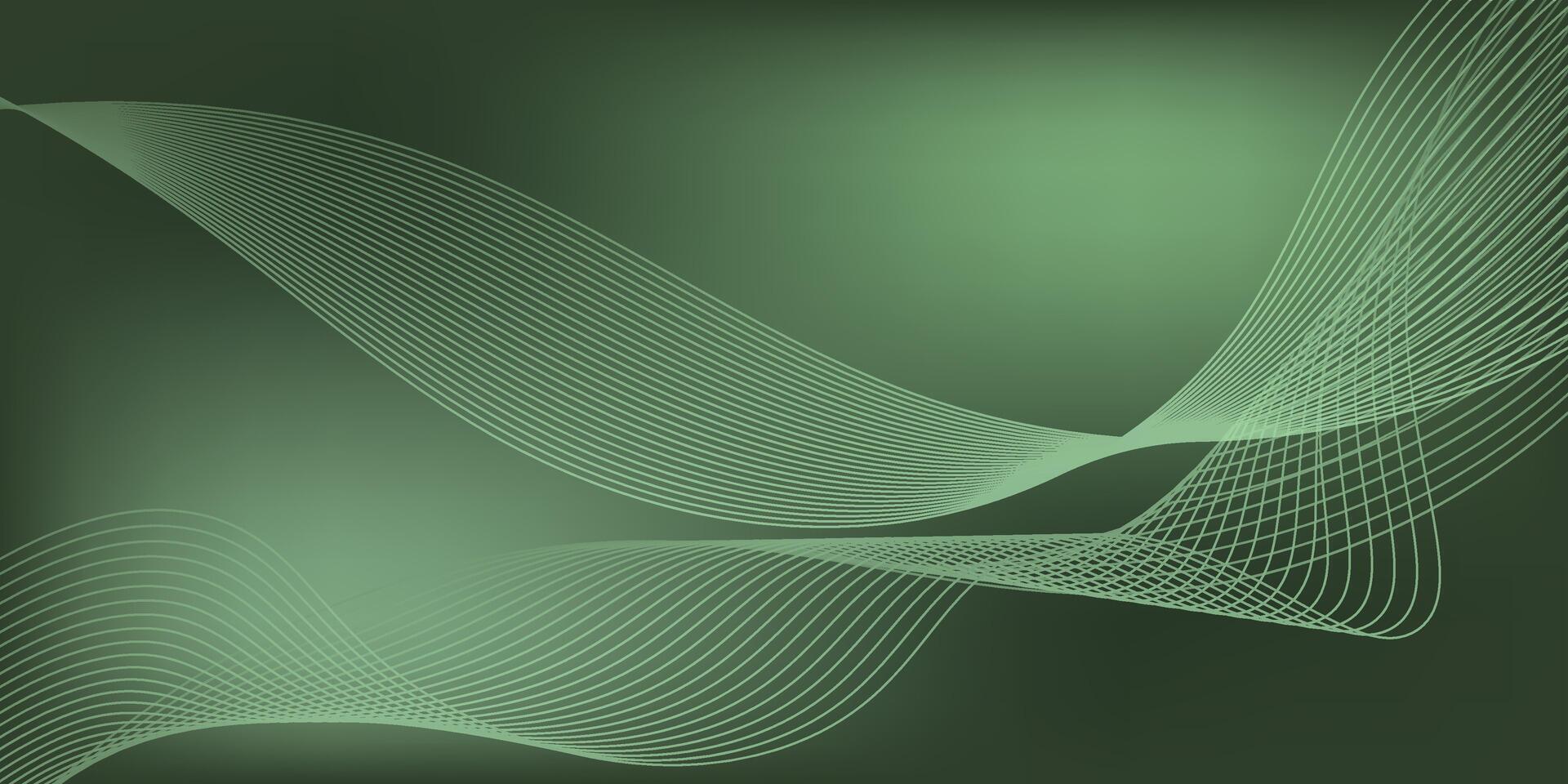 Flowing Green and White Line Design vector