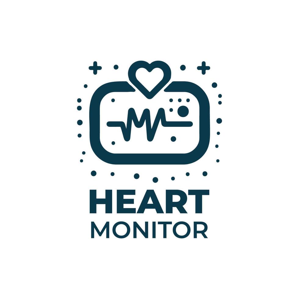 Clean and Simple Heart Monitor Icon vector