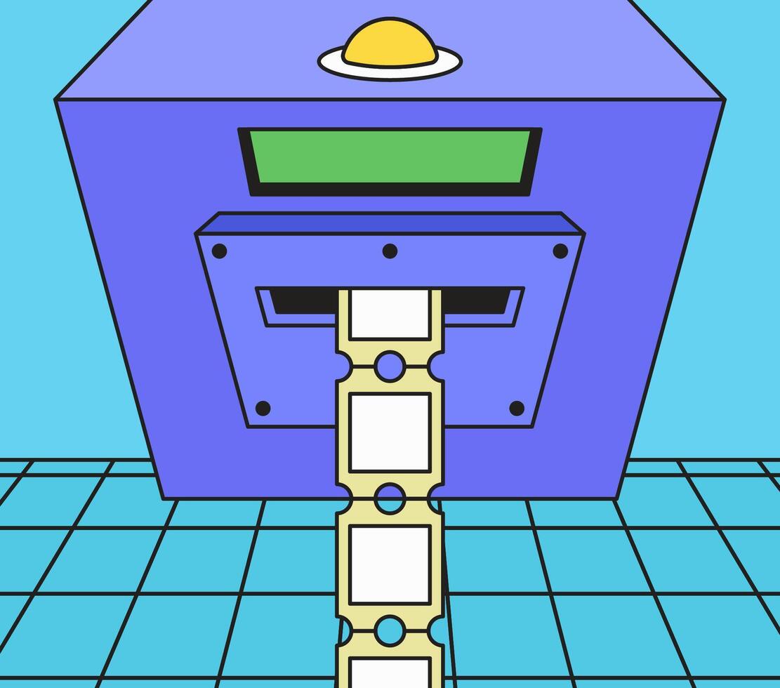 Ticket machine with tickets vector