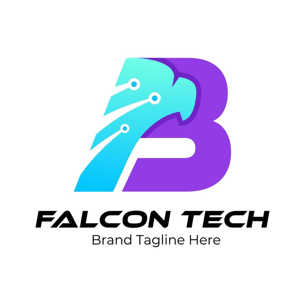 Letter B Tech Eagle Logo, Logo for innovation,technology and digital business vector
