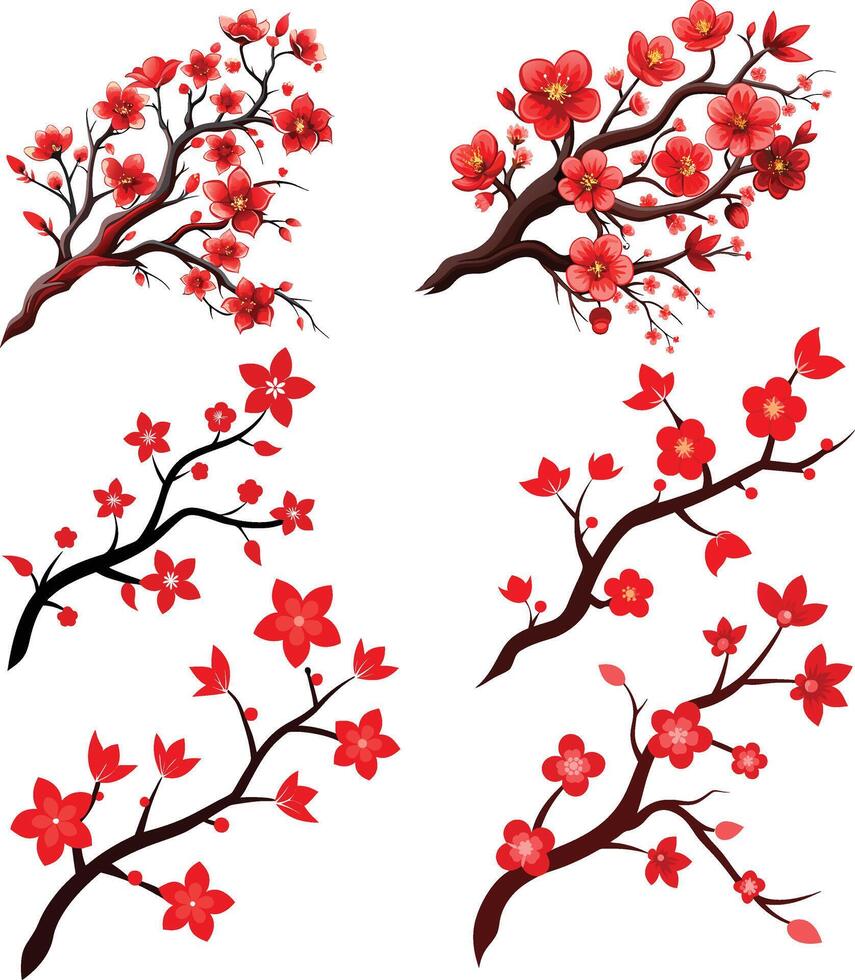 Cherry blossom depicts a delicate branch . vector