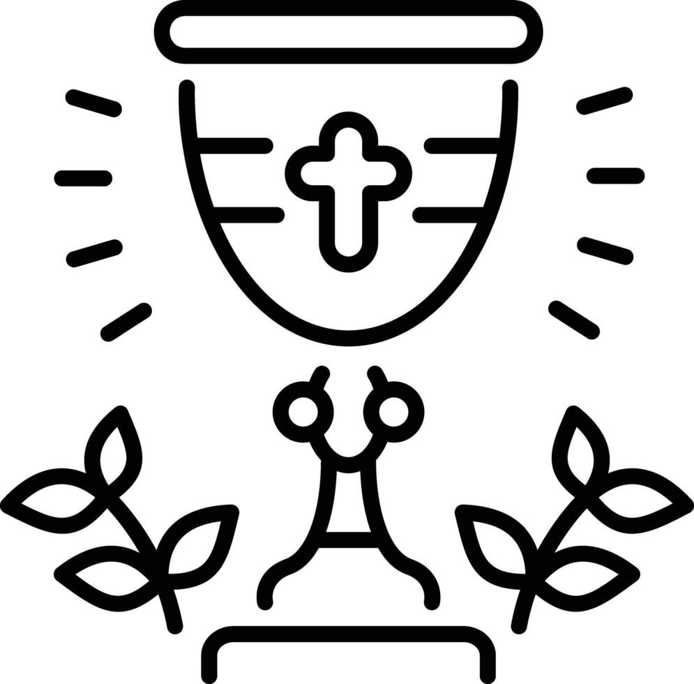Sacred chalice icon in line style vector