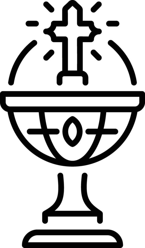 Baptismal font icon in linear style vector
