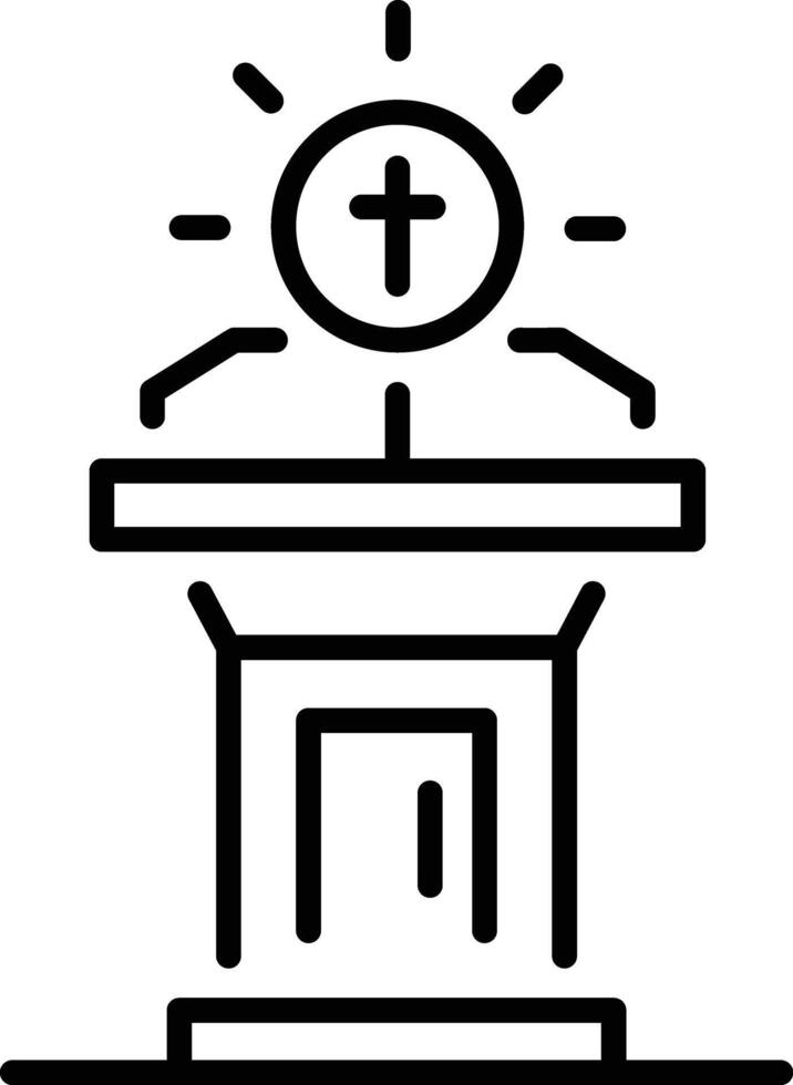 A linear icon of church pulpit vector