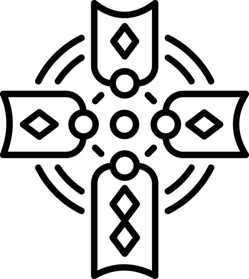 Celtic cross icon in linear style vector