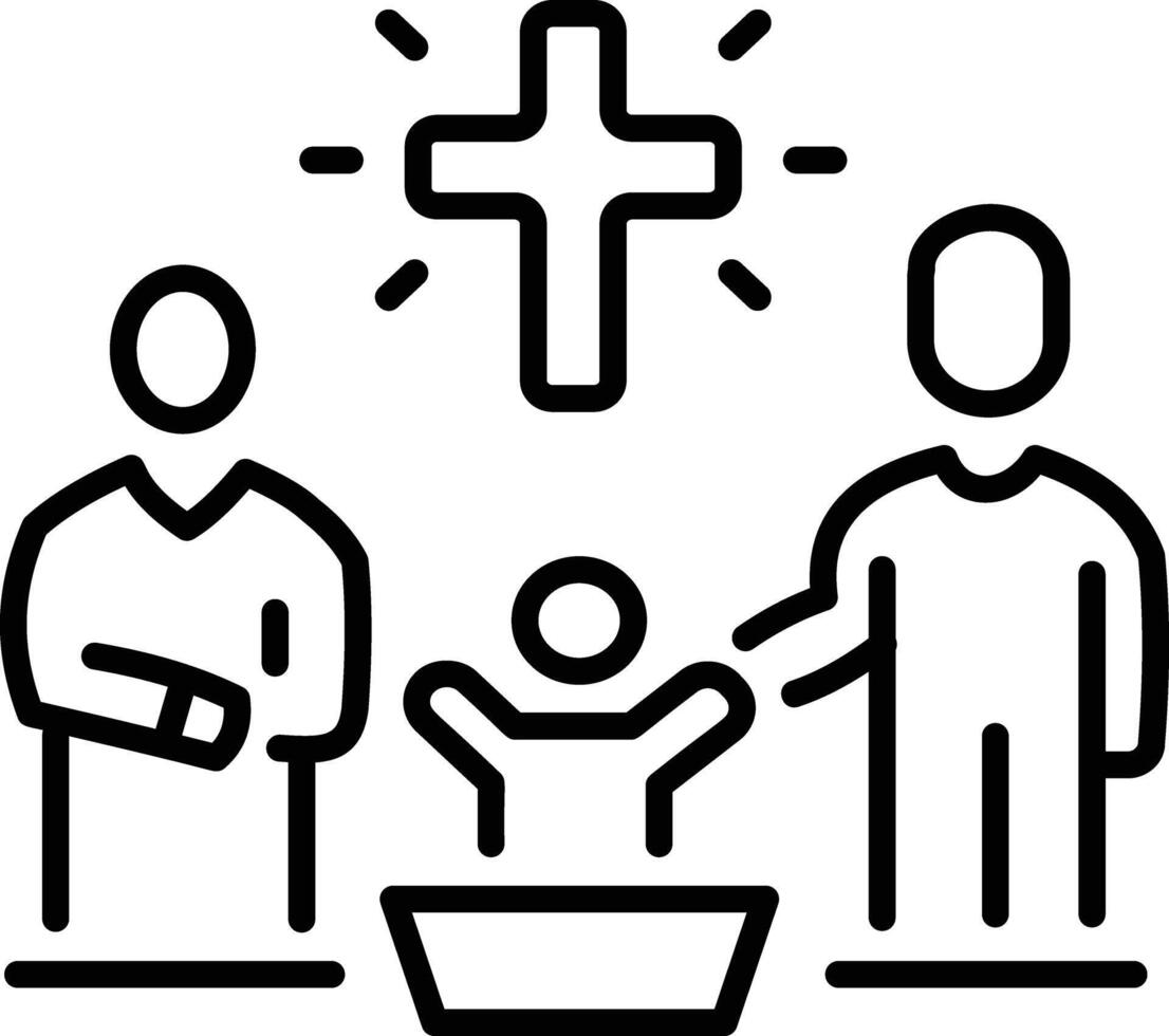 Holy baptism icon in linear style vector