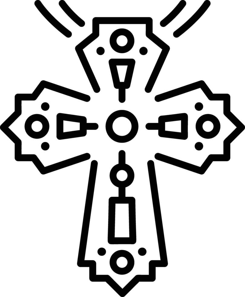 A line style icon of pastoral cross vector