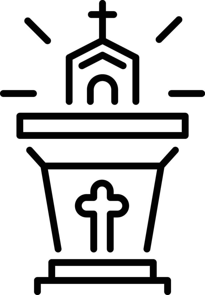 Church pulpit icon in linear style vector