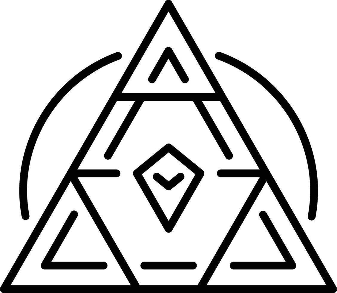 Sacred triangle symbol icon in line style vector