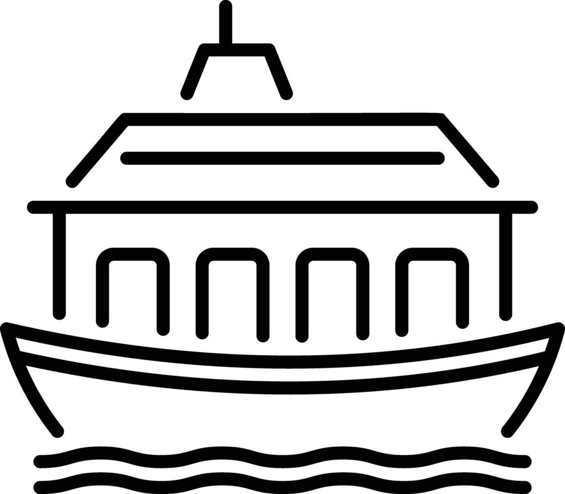 Noah ark icon in linear style vector