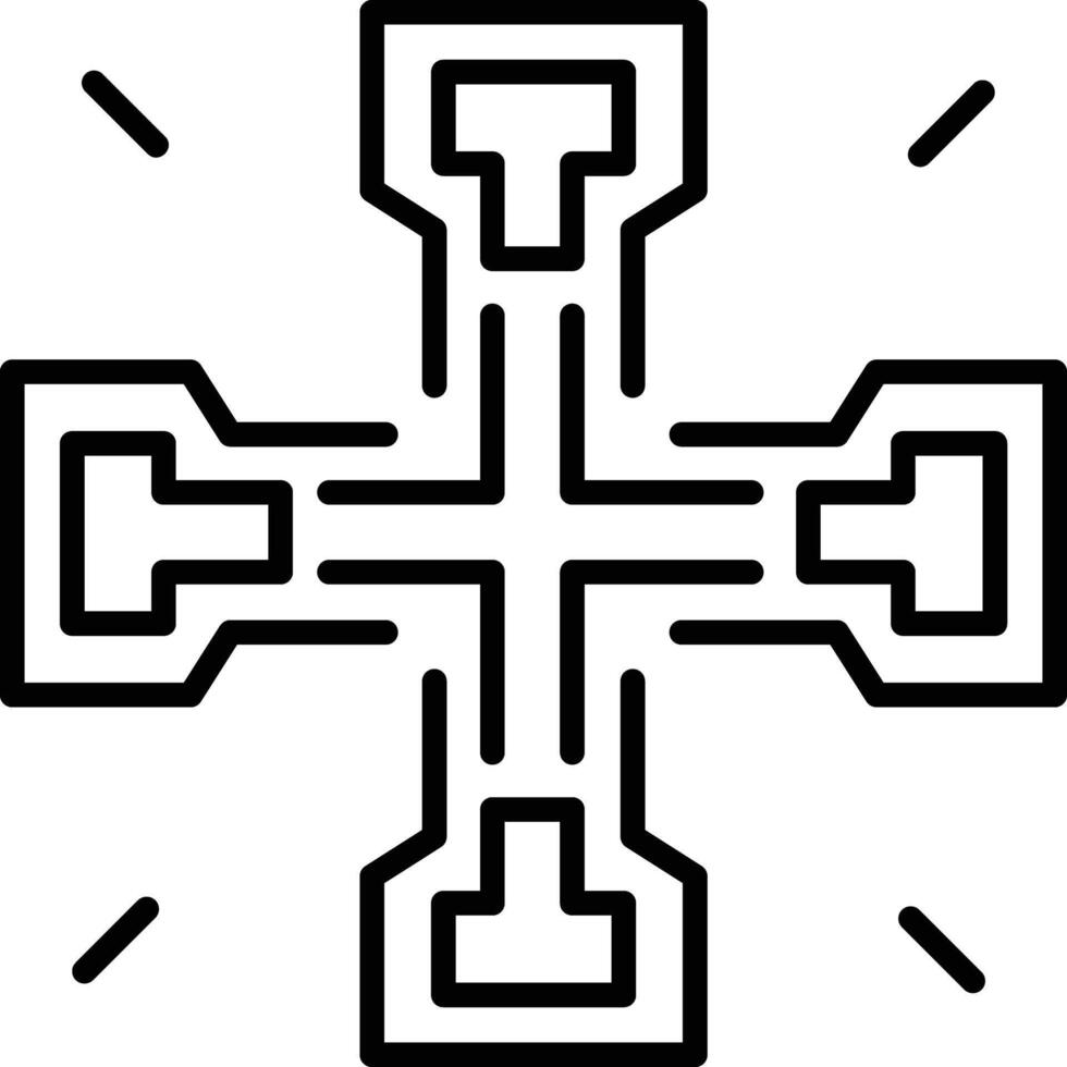 Jerusalem cross icon in linear style vector