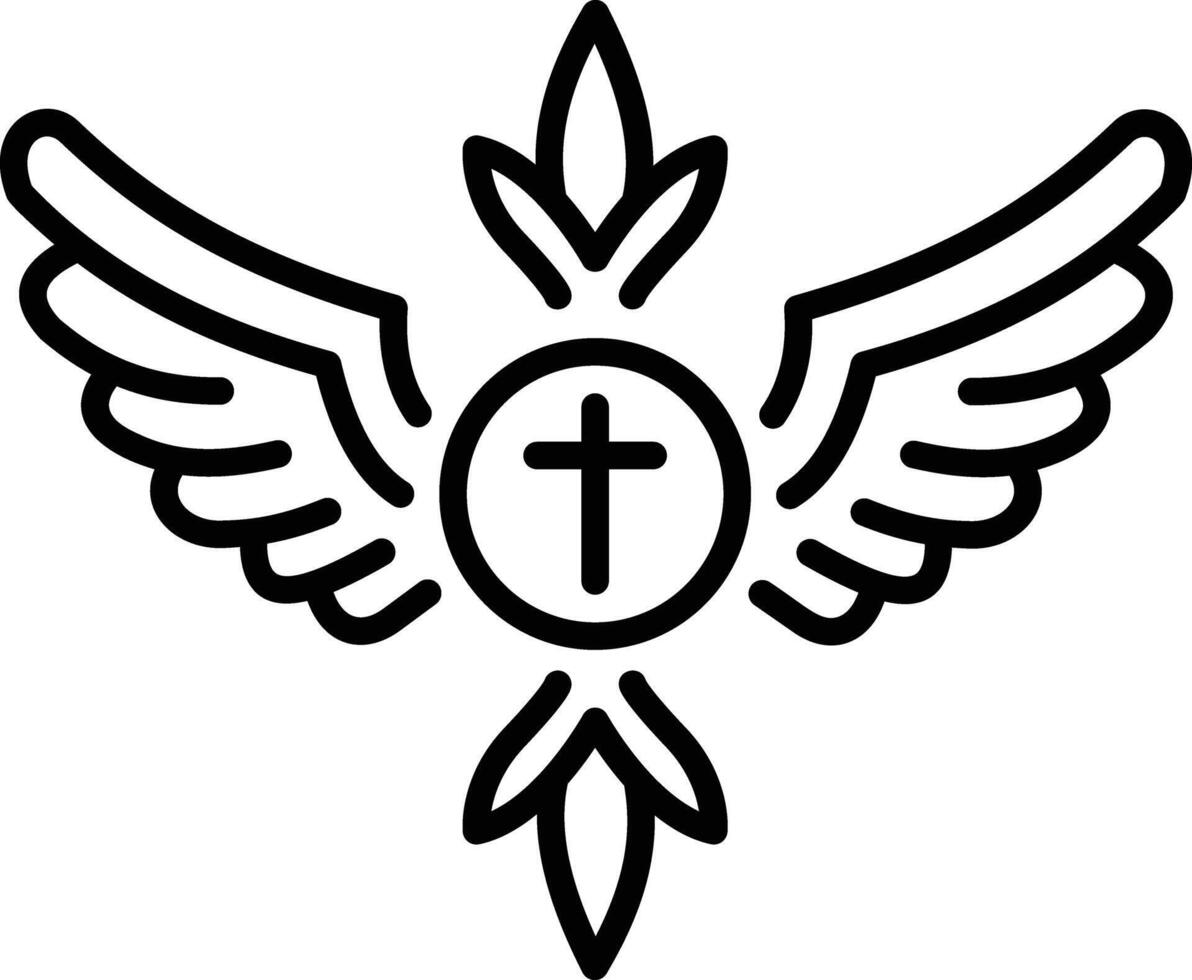 A linear icon of seraphim symbol vector