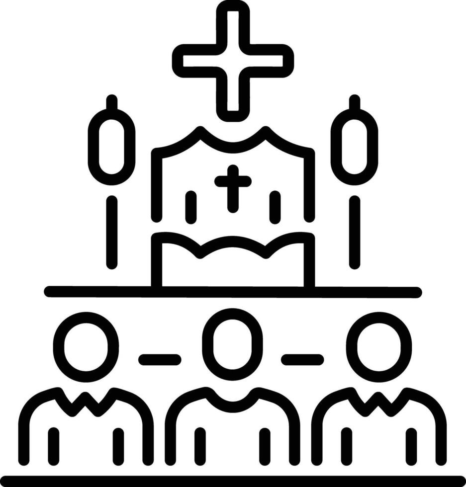 A line style icon of church choir loft vector