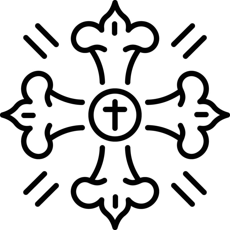 Saint symbol icon in linear style vector