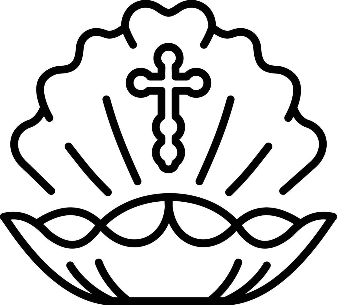 A line icon of baptismal shell vector