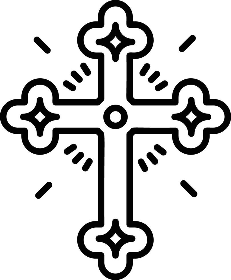 Holy cross icon in linear style vector