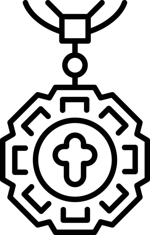 Christian locket icon in linear style vector
