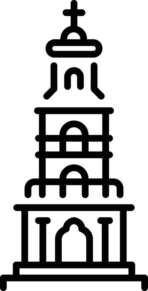 Bell tower icon in linear style vector