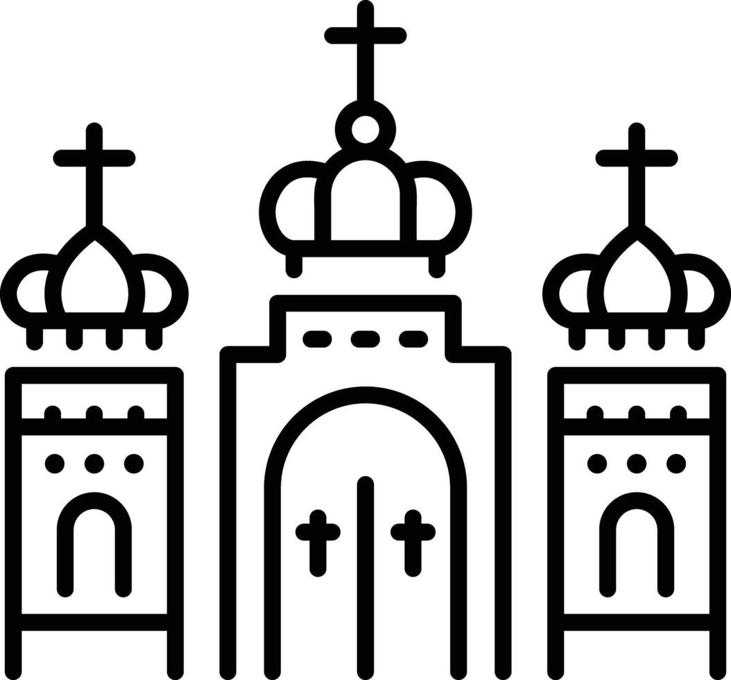 Orthodox church icon in linear style vector