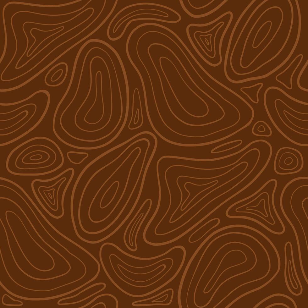 brown topographic land seamless pattern hand drawn or brown wood texture pattern vector