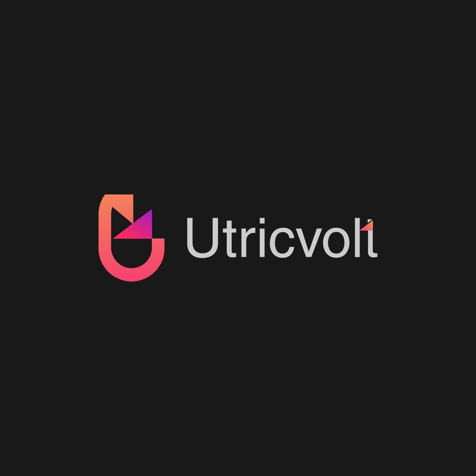 Abstract modern U bolt icon logo design template vector
