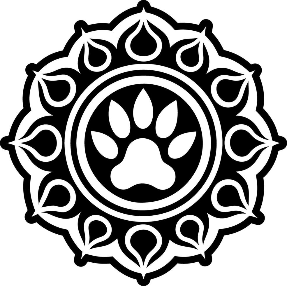 A solid style icon of animal reiki symbol vector