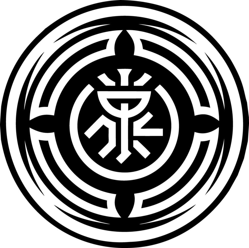 A solid style icon of connection reiki symbol vector