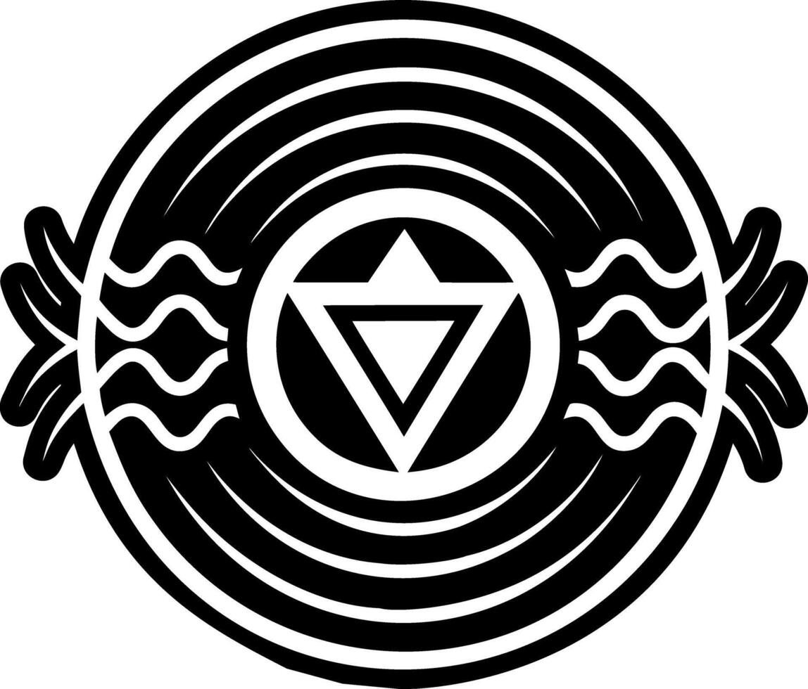 A solid style icon of energy waves symbol vector