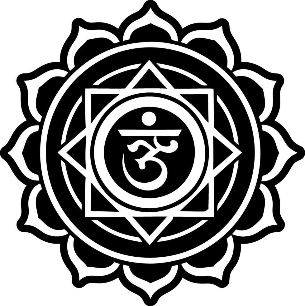 Chakra reiki icon in filled style vector