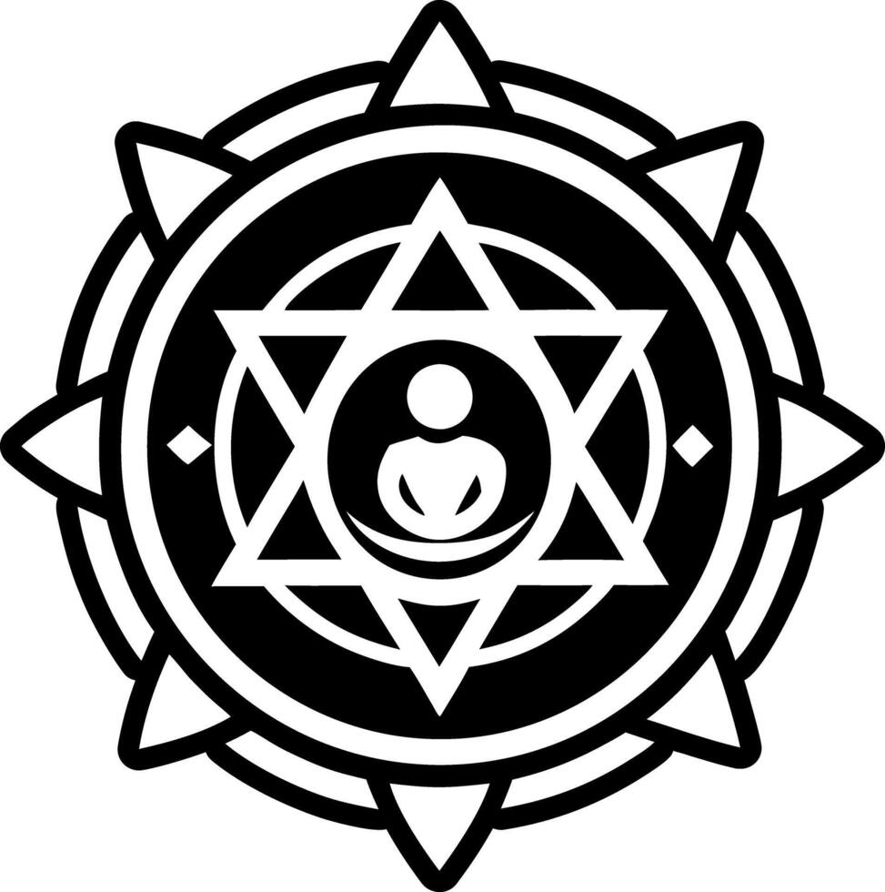 A glyph style icon of cosmic healing symbol vector