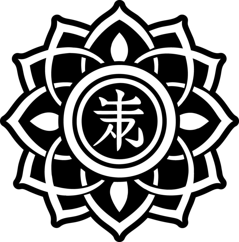Mandala reiki icon in glyph style vector