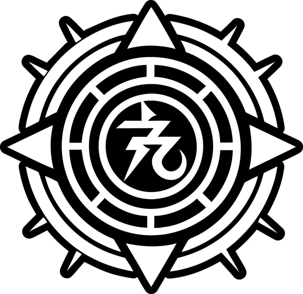 A glyph style icon of surge reiki symbol vector