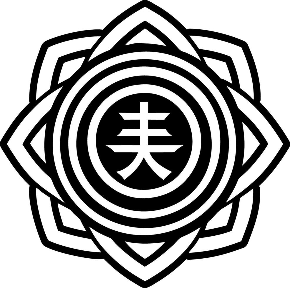 A solid style icon of karuna reiki symbol vector